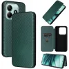 Phonesta Carbon Fiber Skin Book Wallet Case hoesje voor Xiaomi Redmi Note 14 4G - Donkergroen