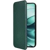 Phonesta Carbon Fiber Skin Book Wallet Case hoesje voor Xiaomi Redmi Note 14 4G - Donkergroen 2
