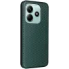 Phonesta Carbon Fiber Skin Book Wallet Case hoesje voor Xiaomi Redmi Note 14 4G - Donkergroen 3