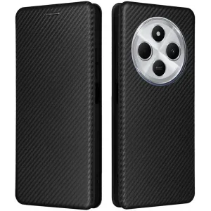 Phonesta Carbon Fiber Skin Book Wallet Case hoesje voor Xiaomi Redmi 14C / Xiaomi Poco C75 - Zwart