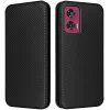 Phonesta Carbon Fiber Skin Book Wallet Case hoesje voor Motorola Edge 50 Fusion - Zwart