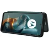 Phonesta Carbon Fiber Skin Book Wallet Case hoesje voor Motorola Moto G05 / Moto E15 - Donkergroen 3