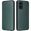 Phonesta Carbon Fiber Skin Book Wallet Case hoesje voor Motorola Moto G35 - Donkergroen