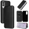 Phonesta Carbon Fiber Skin Book Wallet Case hoesje voor Samsung Galaxy S25 Edge - Zwart