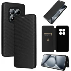 Phonesta Carbon Fiber Skin Book Wallet Case hoesje voor Xiaomi Redmi Note 15 Pro Plus / Xiaomi Poco M8 Pro - Zwart