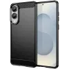 Phonesta Carbon Silicone Back Cover hoesje voor Samsung Galaxy S25 Edge - Zwart