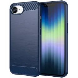 Phonesta Carbon Silicone Back Cover hoesje voor Apple iPhone 17e/16e - Blauw