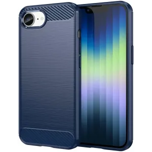 Phonesta Carbon Silicone Back Cover hoesje voor Apple iPhone 17e/16e - Blauw
