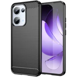 Phonesta Carbon Silicone Back Cover hoesje voor Oppo Reno13 - Zwart