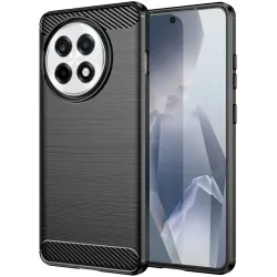 Phonesta Carbon Silicone Back Cover hoesje voor OnePlus 13R - Zwart