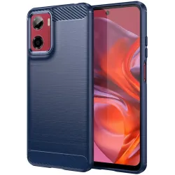 Phonesta Carbon Silicone Back Cover hoesje voor Motorola Moto G05 / Moto E15 - Blauw