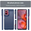 Phonesta Carbon Silicone Back Cover hoesje voor Motorola Moto G05 / Moto E15 - Blauw 3