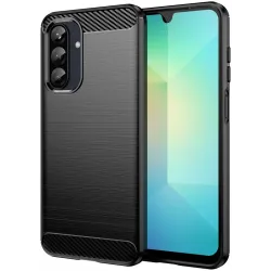 Phonesta Carbon Silicone Back Cover hoesje voor Samsung Galaxy A26 - Zwart