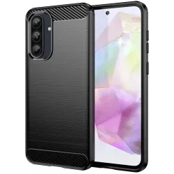 Phonesta Carbon Silicone Back Cover hoesje voor Samsung Galaxy A36/A56 - Zwart