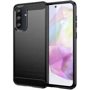 Phonesta Carbon Silicone Back Cover hoesje voor Samsung Galaxy A36/A56 - Zwart