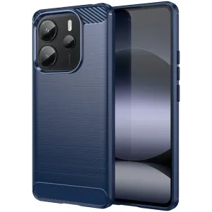 Phonesta Carbon Silicone Back Cover hoesje voor Xiaomi Redmi Note 14 4G - Blauw