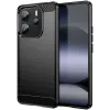 Phonesta Carbon Silicone Back Cover hoesje voor Xiaomi Redmi Note 14 4G - Zwart