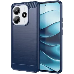 Phonesta Carbon Silicone Back Cover hoesje voor Xiaomi Redmi Note 14 5G - Blauw