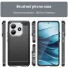 Phonesta Carbon Silicone Back Cover hoesje voor Xiaomi Redmi Note 14 5G - Zwart 3