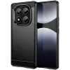 Phonesta Carbon Silicone Back Cover hoesje voor Xiaomi Redmi Note 14 Pro 4G - Zwart