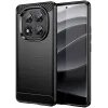 Phonesta Carbon Silicone Back Cover hoesje voor Xiaomi Redmi Note 14 Pro 5G / Xiaomi Poco X7 - Zwart