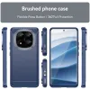 Phonesta Carbon Silicone Back Cover hoesje voor Xiaomi Redmi Note 14 Pro Plus - Blauw 3
