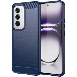 Phonesta Carbon Silicone Back Cover hoesje voor Oppo Reno12 - Blauw