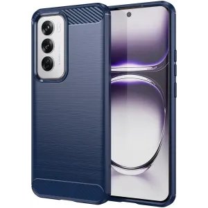 Phonesta Carbon Silicone Back Cover hoesje voor Oppo Reno12 - Blauw