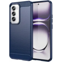 Phonesta Carbon Silicone Back Cover hoesje voor Oppo Reno12 Pro - Blauw