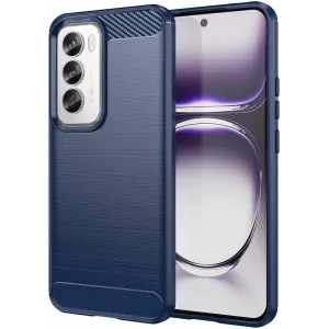 Phonesta Carbon Silicone Back Cover hoesje voor Oppo Reno12 Pro - Blauw