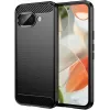 Phonesta Carbon Silicone Back Cover hoesje voor Google Pixel 9a - Zwart