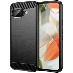 Phonesta Carbon Silicone Back Cover hoesje voor Google Pixel 9a - Zwart