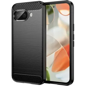 Phonesta Carbon Silicone Back Cover hoesje voor Google Pixel 9a - Zwart
