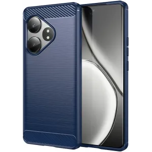 Phonesta Carbon Silicone Back Cover hoesje voor Realme GT 6 - Blauw