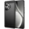 Phonesta Carbon Silicone Back Cover hoesje voor Realme GT 6 - Zwart