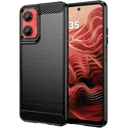Phonesta Carbon Silicone Back Cover hoesje voor Motorola Moto G35 - Zwart
