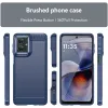 Phonesta Carbon Silicone Back Cover hoesje voor Motorola Moto G55 - Blauw 2