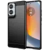 Phonesta Carbon Silicone Back Cover hoesje voor Motorola Moto G85 - Zwart