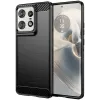 Phonesta Carbon Silicone Back Cover hoesje voor Motorola Edge 50 Pro - Zwart