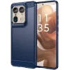 Phonesta Carbon Silicone Back Cover hoesje voor Motorola Edge 50 Ultra - Blauw