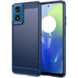 Phonesta Carbon Silicone Back Cover hoesje voor Motorola Moto G04 / G04s / G24 / G24 Power / E14 - Blauw