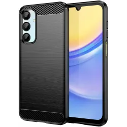 Phonesta Carbon Silicone Back Cover hoesje voor Samsung Galaxy A16 - Zwart
