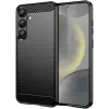 Phonesta Carbon Silicone Back Cover hoesje voor Samsung Galaxy S25 Plus/S24 Plus - Zwart