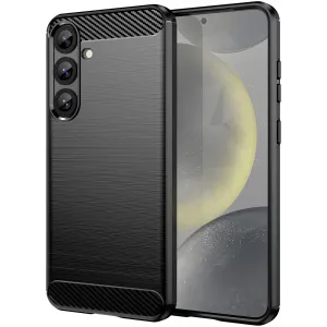 Phonesta Carbon Silicone Back Cover hoesje voor Samsung Galaxy S25 Plus/S24 Plus - Zwart