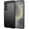Phonesta Carbon Silicone Back Cover hoesje voor Samsung Galaxy S25 Plus/S24 Plus - Zwart