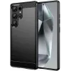 Phonesta Carbon Silicone Back Cover hoesje voor Samsung Galaxy S25 Ultra - Zwart