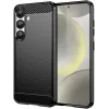 Phonesta Carbon Silicone Back Cover hoesje voor Samsung Galaxy S25/S24 - Zwart