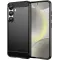 Phonesta Carbon Silicone Back Cover hoesje voor Samsung Galaxy S25/S24 - Zwart