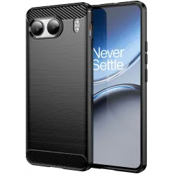 Phonesta Carbon Silicone Back Cover hoesje voor OnePlus Nord 4 - Zwart