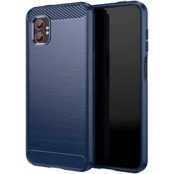 Phonesta Carbon Silicone Back Cover hoesje voor Samsung Galaxy Xcover 7 Pro - Blauw